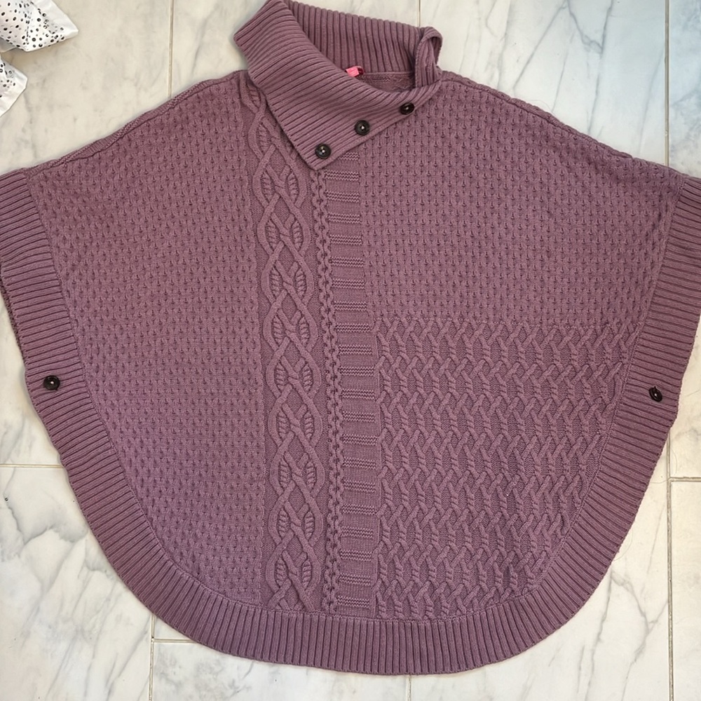 Talbots purple mauve poncho with matching shirt